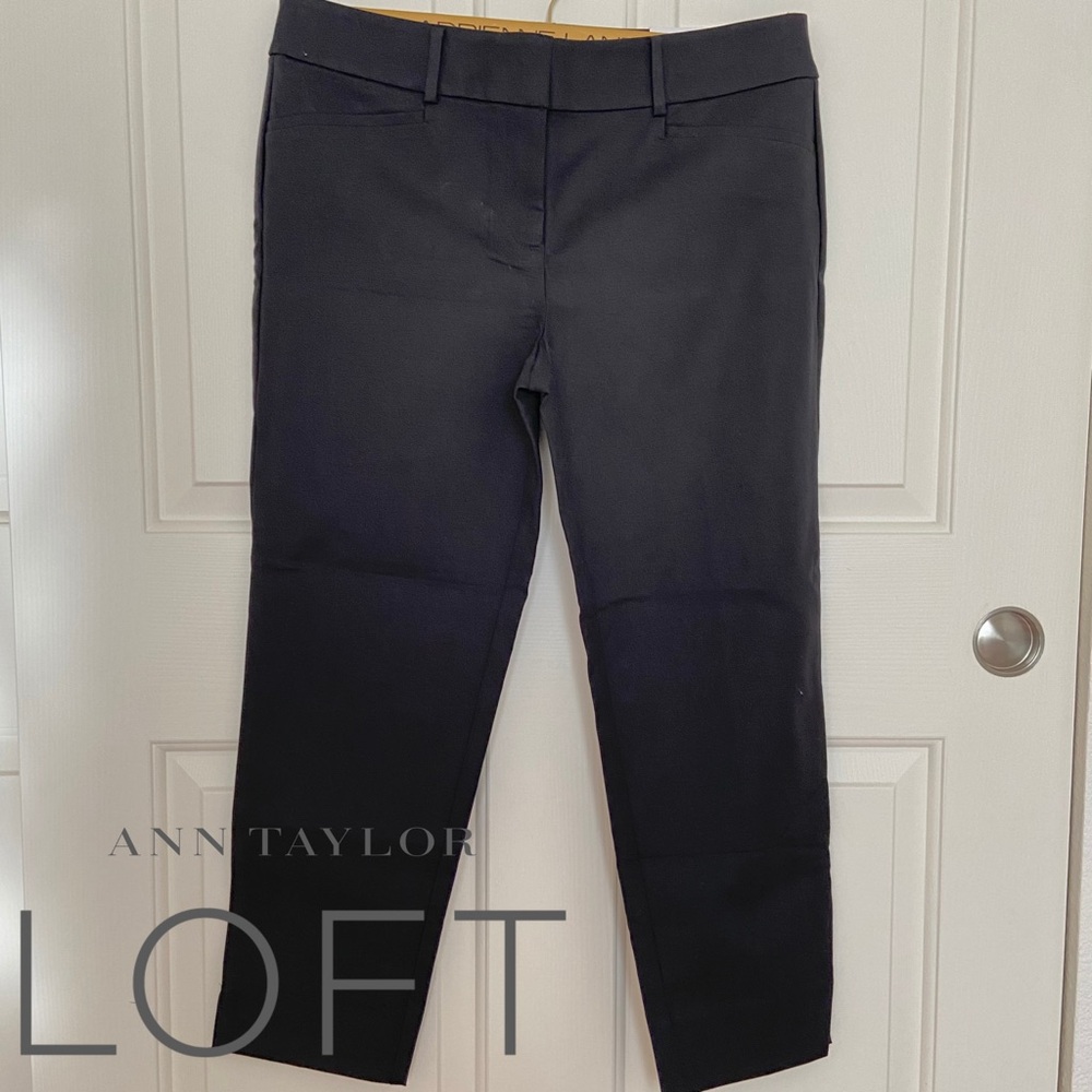 Loft - The Riviera Cropped Pant Size 8 Petite in Grayish Black